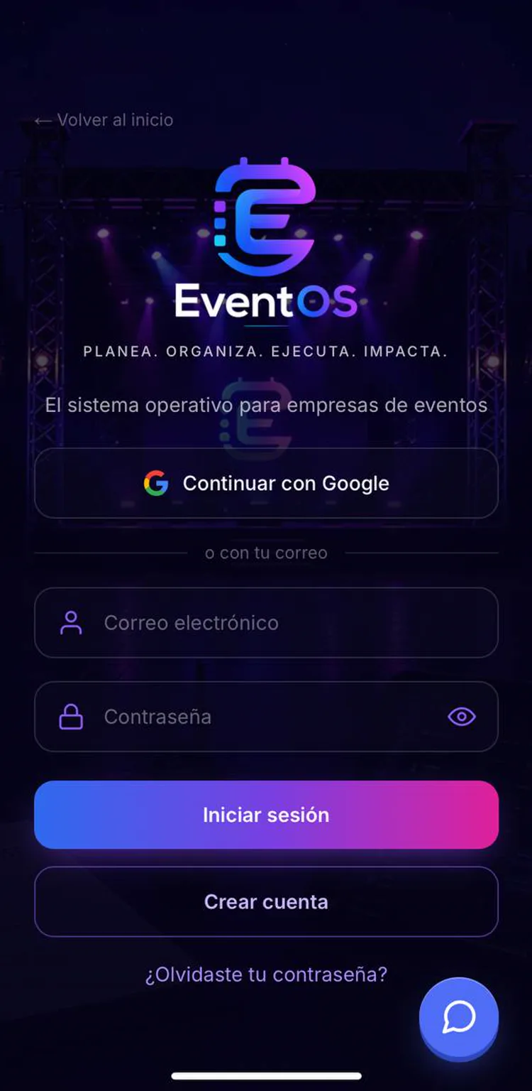 La app de EventOS en uso